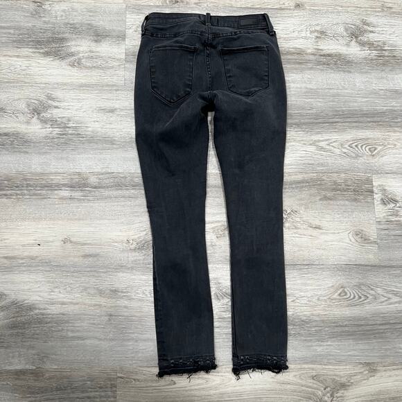 Abercrombie & Fitch Super Skinny Ankle Jeans Frayed Hem Black Wash 0R/25 - Picture 5 of 10